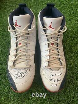 Mookie Betts Nike Jordan Game Used Worn Cleats MLB Auth July 4, 2017 Signed