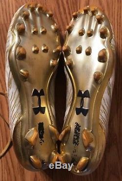 NOTRE DAME FOOTBALL TEAM ISSUED WILSON FOOTBALL/ 2016 Game Used Cleats Size 12.5