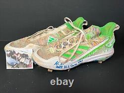 Nazzan Zanetello Red Sox Auto Signed 2023 Game Used High School Cleats Spikes