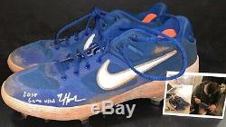Nico Hoerner Chicago Cubs Signed 2018 Game Used Cleats Spikes Proof 1