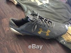 Notre Dame Football 2016 Shamrock Series Army Game Used Jersey, Pants, Cleats #15