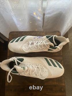 Oakland As Game Worn/ Signed Adidas Cleats Aaron Brooks Sz 13