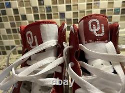Oklahoma Sooners Jordan 1 Mid PE Cleats Size 13 Game Worn