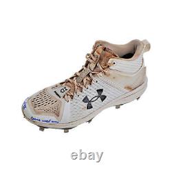 Oswaldo Cabrera Autographed & Inscribed Game Used 2023 White/Grey Yard Cleats