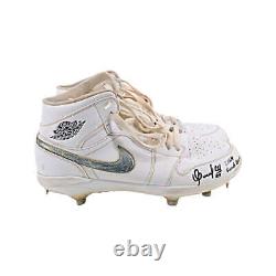 Oswaldo Cabrera Yankees Signed Ins. Air Jordan 1 White Game Used Cleats (CX LOA)