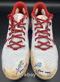 Ozzie Albies 2021 Game Used Cleats Signed And Inscribed Beckett COA