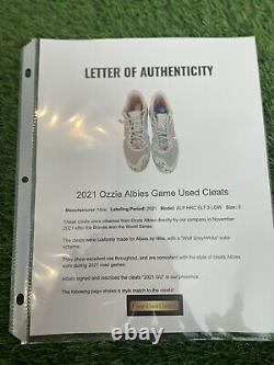 Ozzie Albies Atlanta Braves Game Used Cleats 2021 Signed LOA