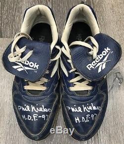 PHIL NIEKRO Game Used Reebok Shoes Cleats Dual Signed JSA COA HOF 97 Auto Braves