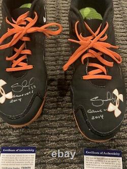 Pablo Sandoval San Francisco Giants Game Used Cleats 2014 MLB Auth Signed