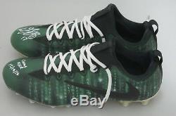 Packers DAVANTE ADAMS Signed'16 Game Used NIKE Football Cleats AUTO with 12/18/16