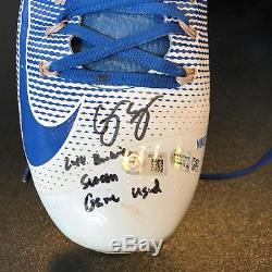 Pair Of Corey Seager Signed Inscribed Rookie Game Used Cleats MLB + Fanatics COA
