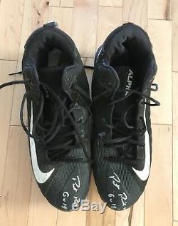 Patrick Ricard 2018 Game Used Autographed Worn Cleats Baltimore Ravens