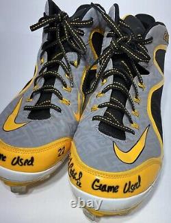 Pirates Cutch Andrew McCutchen Signed 2014 Game Worn Used Nike Baseball Cleats