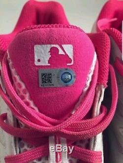 Pirates Neil Walker Game Used Worn Pink Under Armour Cleats Mother's Day MLB COA