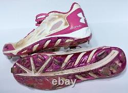 Pirates Neil Walker Game Used Worn Signed Pink 2014 Mother's Day BCA Cleats MLB