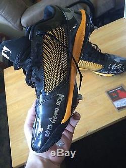 Pittsburgh Pirates autographed Gregory Polanco game used cleats COA INCLUDED