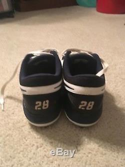 Prince Fielder Game Used Worm Cleats From 2012 Brewers COA