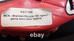 Psa/dna Renaldo Hill Pink Breast Cancer Awareness Game Used Cleat Broncos Auto