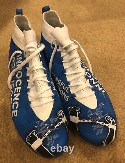 Quintez Cephus Detroit Lions Autographed Game Used My Cause My Cleats