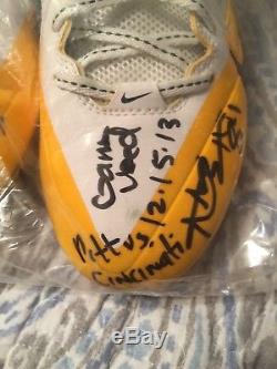 RARE Antonio Brown Steelers Signed Auto GAME USED Cleats TD game Brown LOA