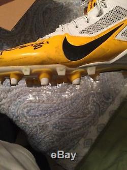 RARE Antonio Brown Steelers Signed Auto GAME USED Cleats TD game Brown LOA