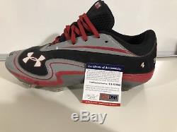 RARE Brandon Phillips Signed Game Used Worn Under Armour Cleats Reds PSA/DNA