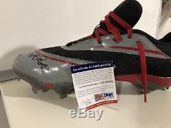 RARE Brandon Phillips Signed Game Used Worn Under Armour Cleats Reds PSA/DNA