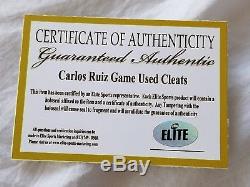 RARE Carlos Ruiz Philadelphia Phillies 2008 Game Used World Series CR Cleats COA
