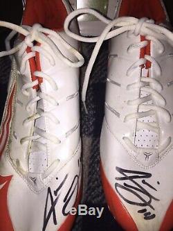 RARE JARVIS LANDRY AUTOGRAPHED- PAIR of GAME USED CLEATS BROWNS JSA Witnessed