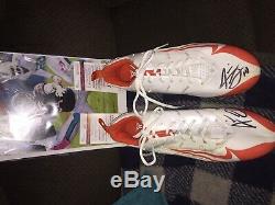 RARE JARVIS LANDRY AUTOGRAPHED- PAIR of GAME USED CLEATS BROWNS JSA Witnessed