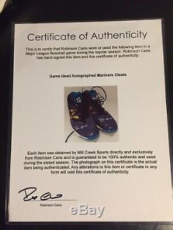 ROBINSON CANO Game Used Autographed Cleats PSA (W) COA Signed authentic GU Mets