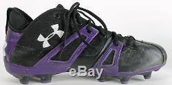 Ravens Ray Lewis Game Used Signed Size 12.5 Under Armour Cleats JSA Witness