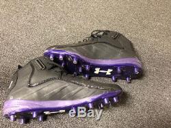 Ray Lewis Baltimore Ravens Game Used Worn Under Armour Fierce Football Cleats