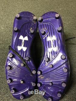 Ray Lewis Baltimore Ravens Game Used Worn Under Armour Fierce Football Cleats