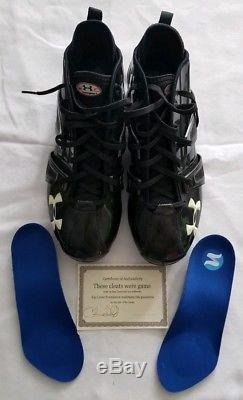 Ray Lewis GAME USED/WORN cleats with COA from his foundation. Ravens DPOY HOF