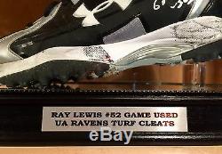 Ray Lewis Game Used Worn Signed Ravens UA NFL Football Cleats Shoes RL & JSA COA