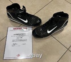Reds Joey Votto Signed Game Used MLB Nike Cleats Cincinnati Reds LOA Auto