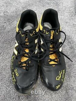Roansy Contreras 2021 Game Used Signed Cleats Pittsburgh Pirates Top Prospect