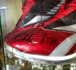 Roddy White 2011TD Game Used Worn Signed Falcons NFL Football Cleats LOA Packers