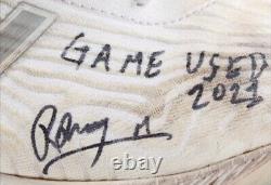 Ronny Mauricio Game Used & Signed White Cleat Inscribed Game Used 2021 JSA COA