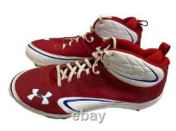 Ryan Howard Game Used Under Armor Red/Wht Cleats