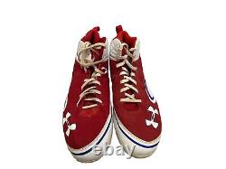 Ryan Howard Game Used Under Armor Red/Wht Cleats