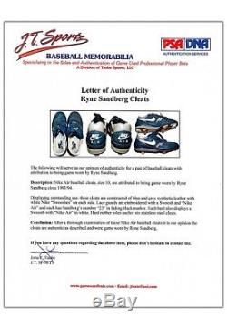 Ryne Sandberg 1993-94 Chicago Cubs Game Used Worn Nike Baseball Cleats