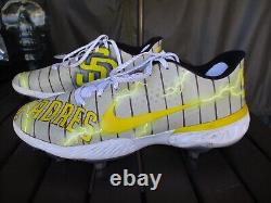 San Diego Padres, Player Worn, Custom Painted Nike Huarache Cleats, Game Spikes