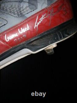 Scooter gennett autographed cleats. GAME USED 2018. ONE OF A KIND