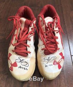 Scott Kingery GAME USED 2017 CLEATS game worn SIGNED auto PHILLIES