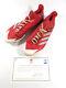 Scott Kingery Phillies 2019 Game Used Red/Silver adidas Baseball Cleats