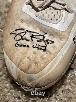Shane Bieber 2022 Complete Game Pitched Used Worn Cleats Mlb Signed Coa Photo