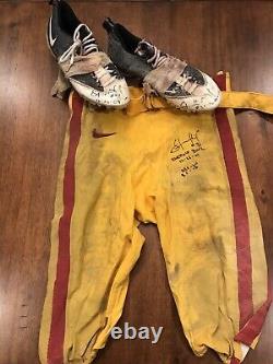 Stanley Havili Game Used USC Trojans Pants Game Worn Jersey Emerald Bowl Cleats