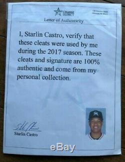 Starlin Castro MLB New York Yankees Game Used Baseball Cleats! Castro COA NYY